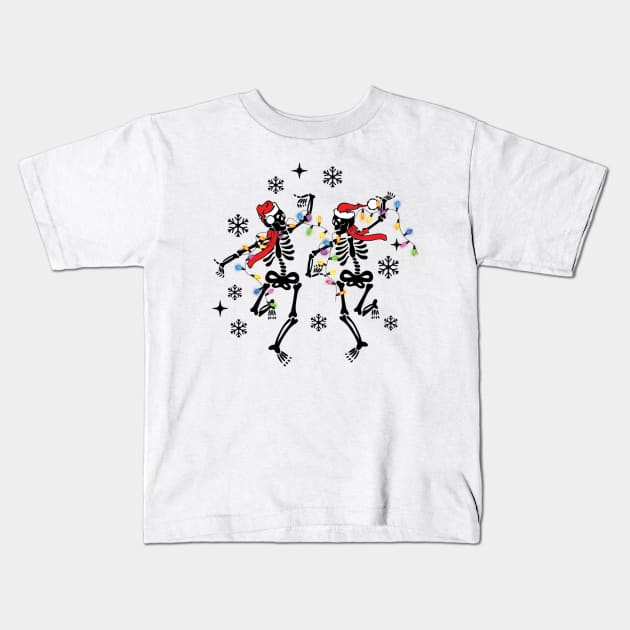 Dancing Christmas Skeleton Kids T-Shirt by Bam-the-25th